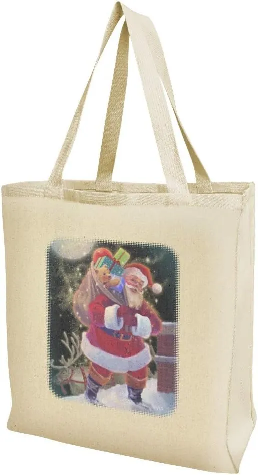 Christmas Holiday Santa Chimney Magic Grocery Travel Reusable Tote Bag