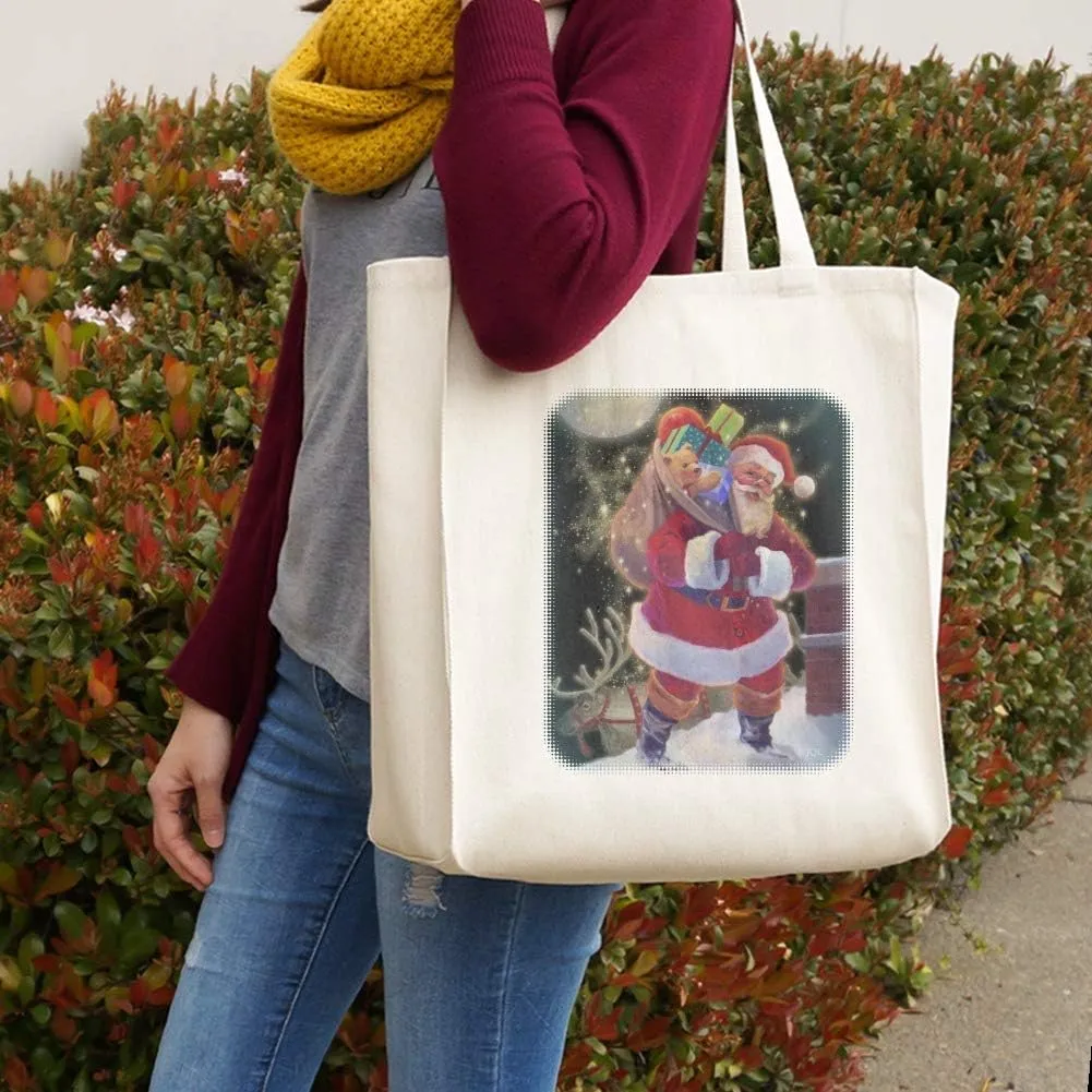 Christmas Holiday Santa Chimney Magic Grocery Travel Reusable Tote Bag