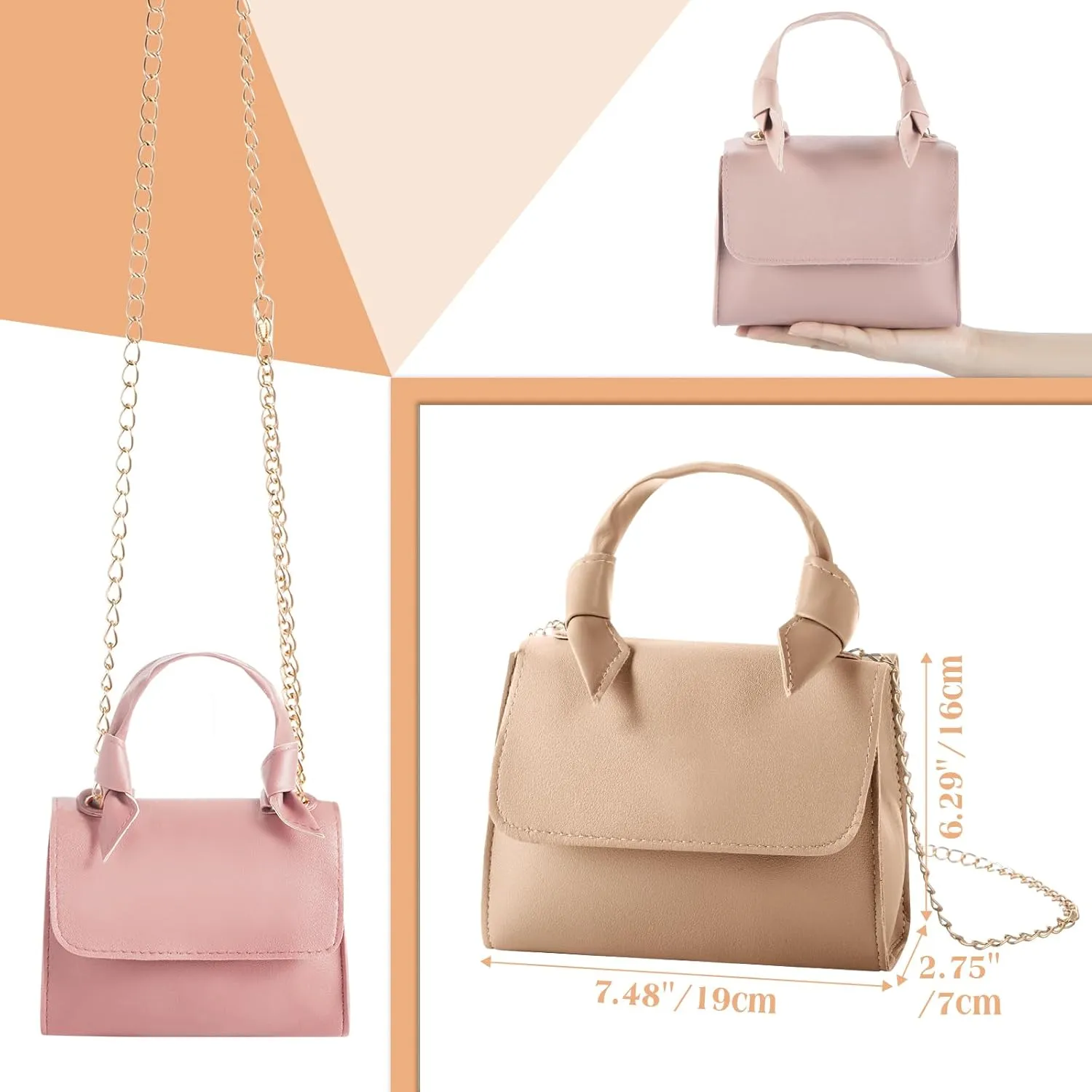 Chunful 6 Pcs Mini Purse Crossbody Toddler Purse Tiny Shoulder Handbag Bag for Women Teen Girl Party Favors Party Favors