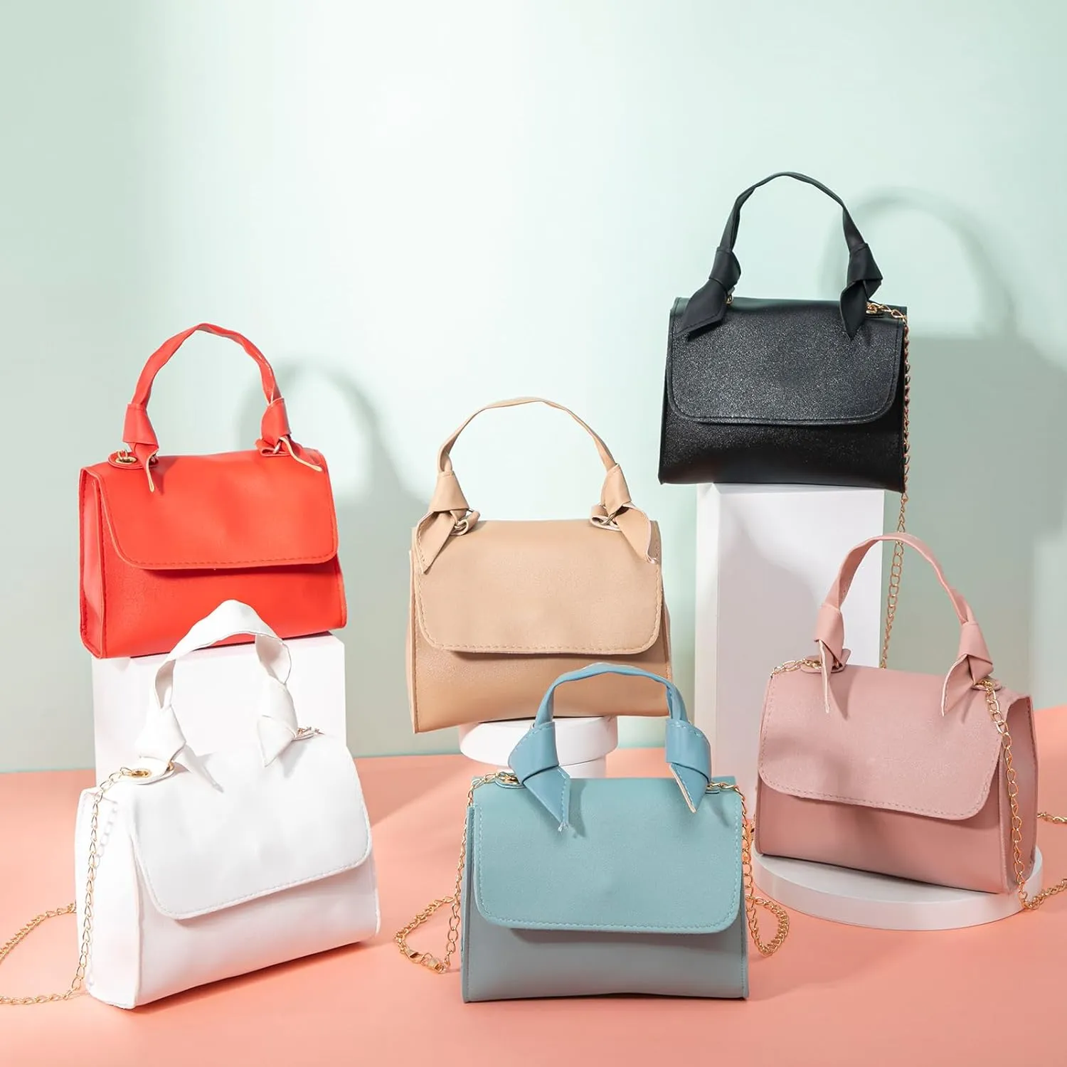 Chunful 6 Pcs Mini Purse Crossbody Toddler Purse Tiny Shoulder Handbag Bag for Women Teen Girl Party Favors Party Favors