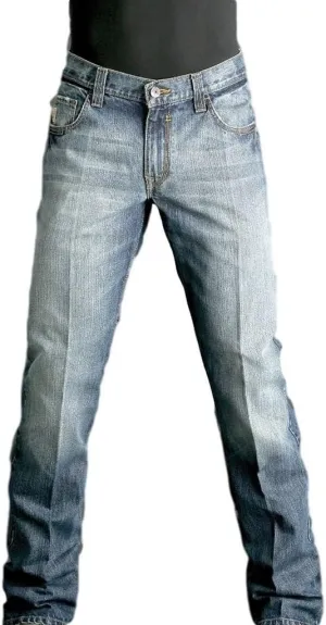 Cinch Men's Carter Relaxed Fit Jean, Medium Stone Wash, 28W x 38L