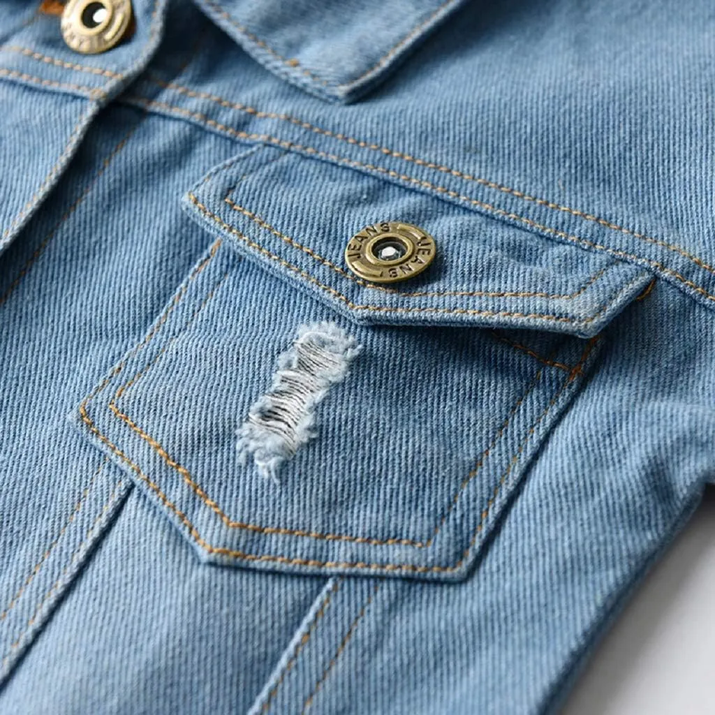CM C&M WODRO Baby Boys Girls Denim Jacket Kids Toddler Button Down Jeans Jacket Top Coat Outerwear