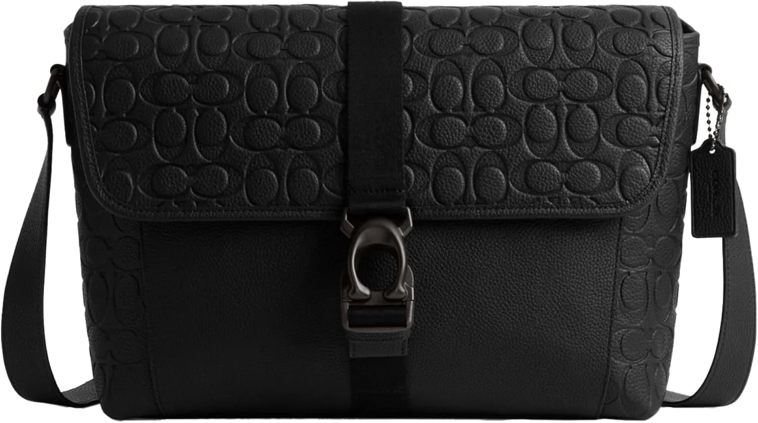 Coach Beck Messenger in Signature Pebble Leather, Black