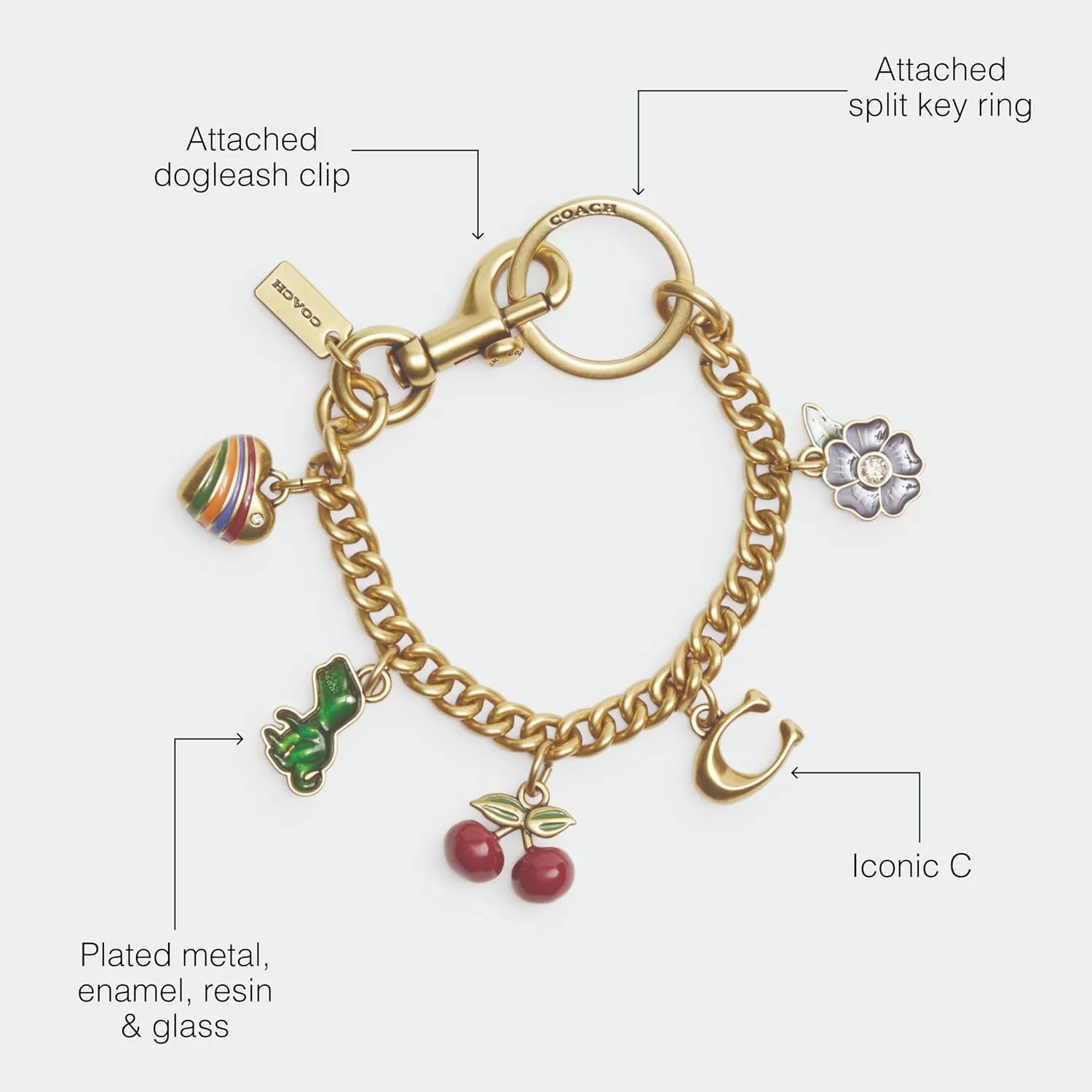 Coach womens Motif Chain Bag Charm