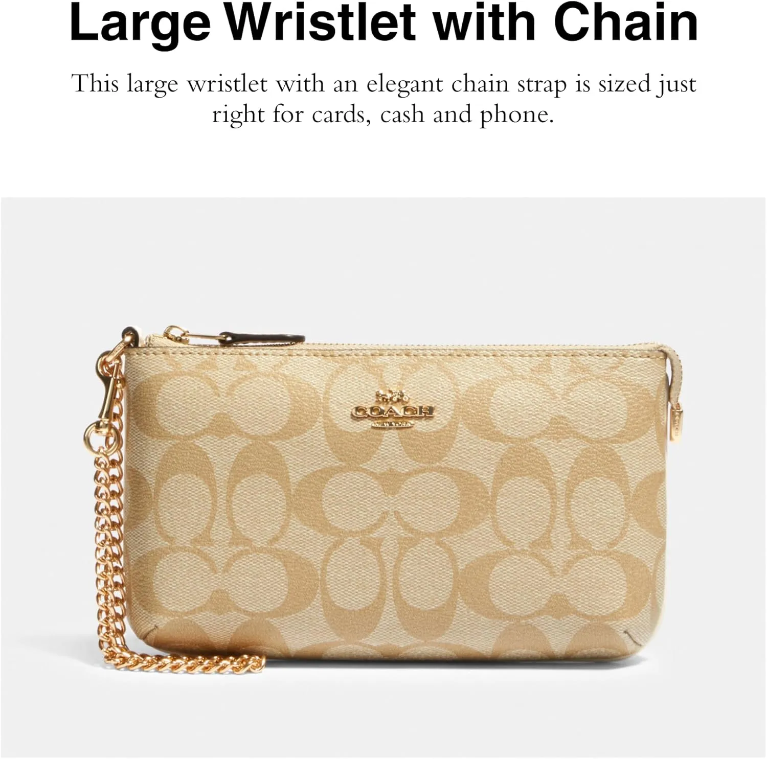 Coach Women's Signature Large Wristlet W Chain