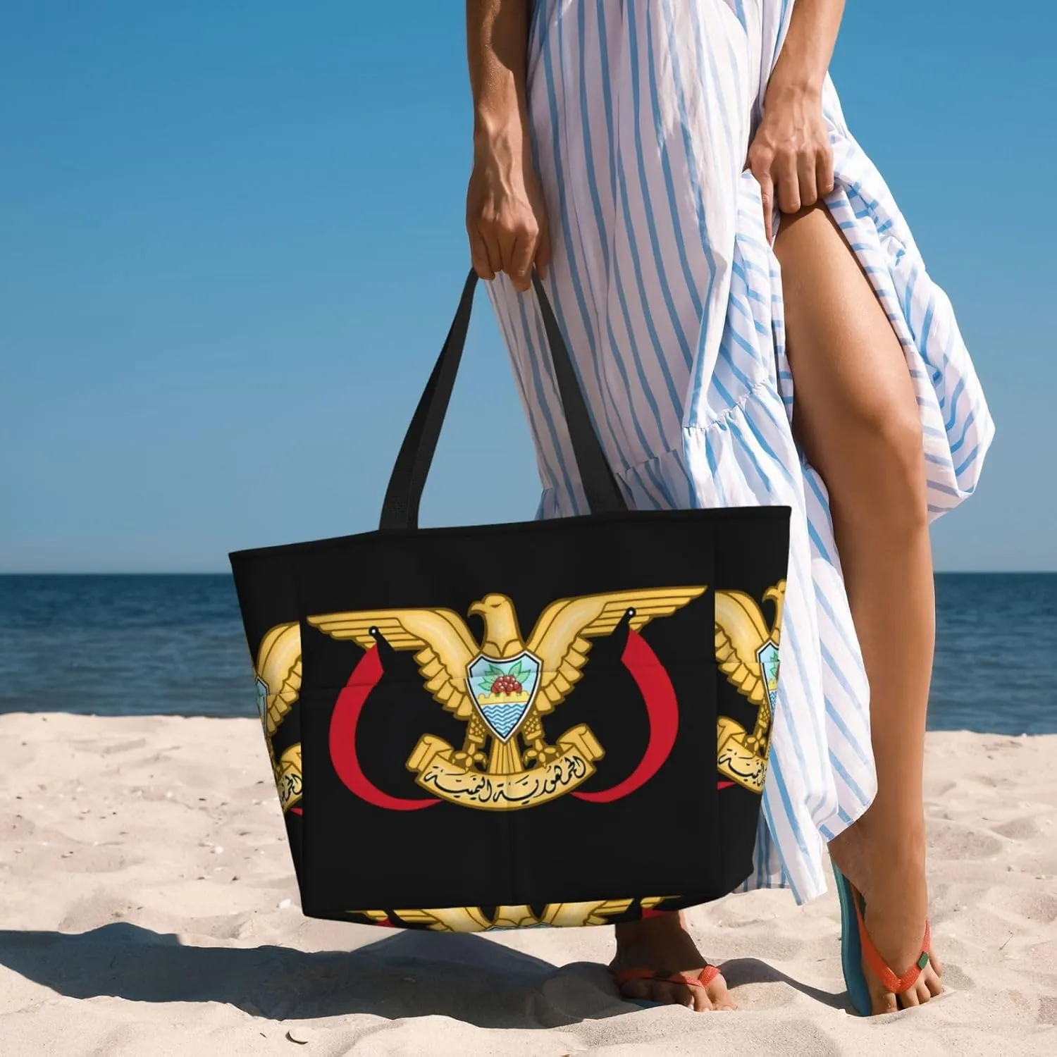Coat Of Arms Of Nicaragua Tote Bag With 8 Storage Pockets Top Zip Shoulder Bag Handbag For Travel Work Women