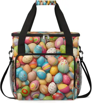 Coffee Maker Carring Bag Colored Easter Egg Travel Carrying Storage Tote Bag Compatible with Keurig K-Mini or K-Mini Plus Portable Single Serve Coffee Brewer Case with Pockets for K-cup Pods