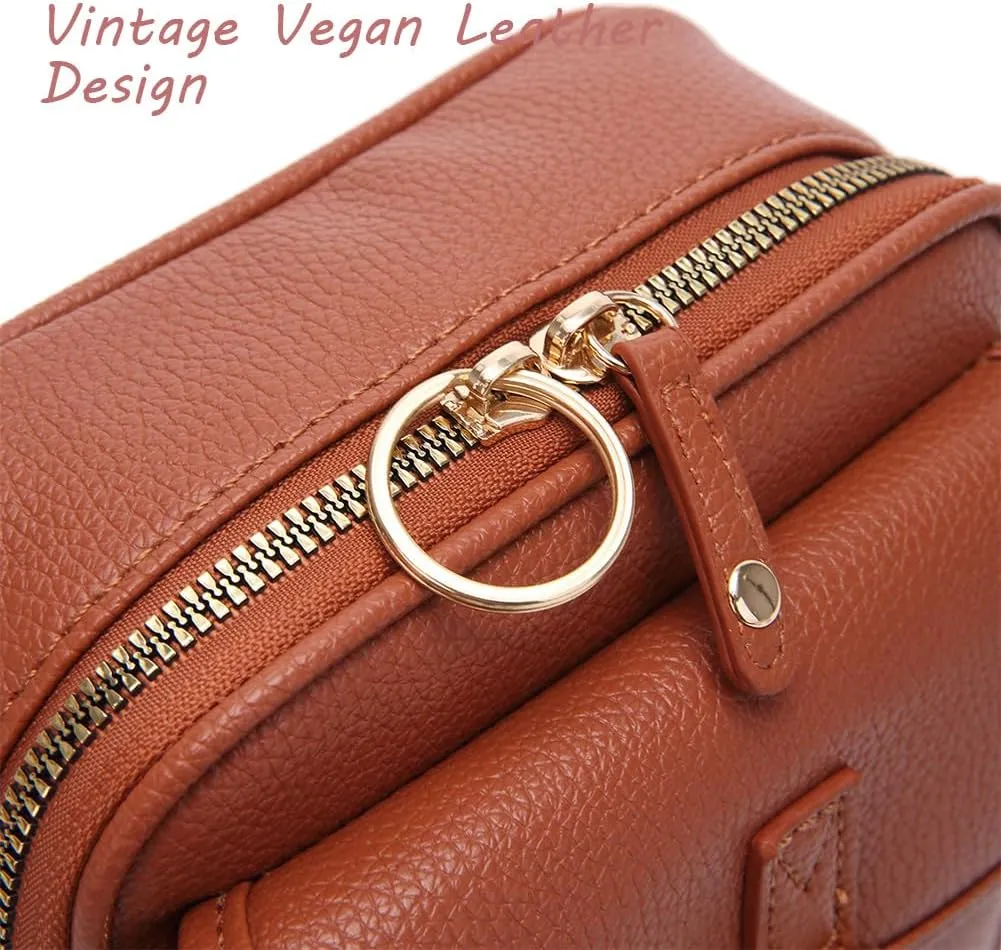 Collaboraten1 Crossbody Leather Bag, Urvashi Leather Bag, Retro Double-Layer Large Capacity Mini Crossbody Bags