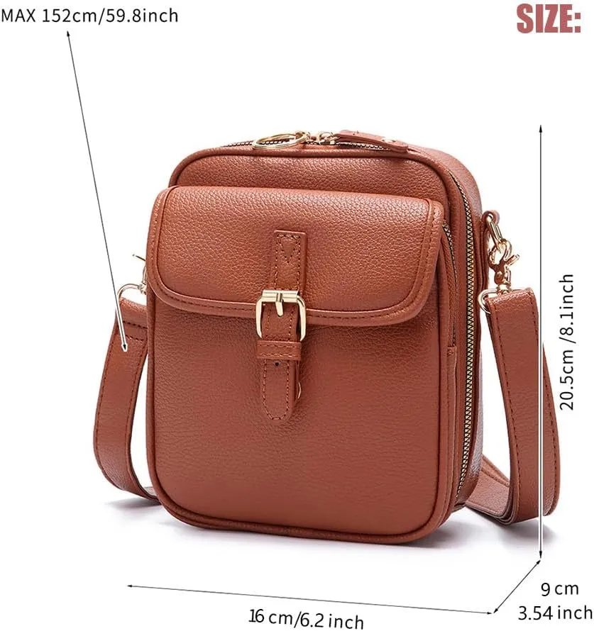 Collaboraten1 Crossbody Leather Bag, Urvashi Leather Bag, Retro Double-Layer Large Capacity Mini Crossbody Bags