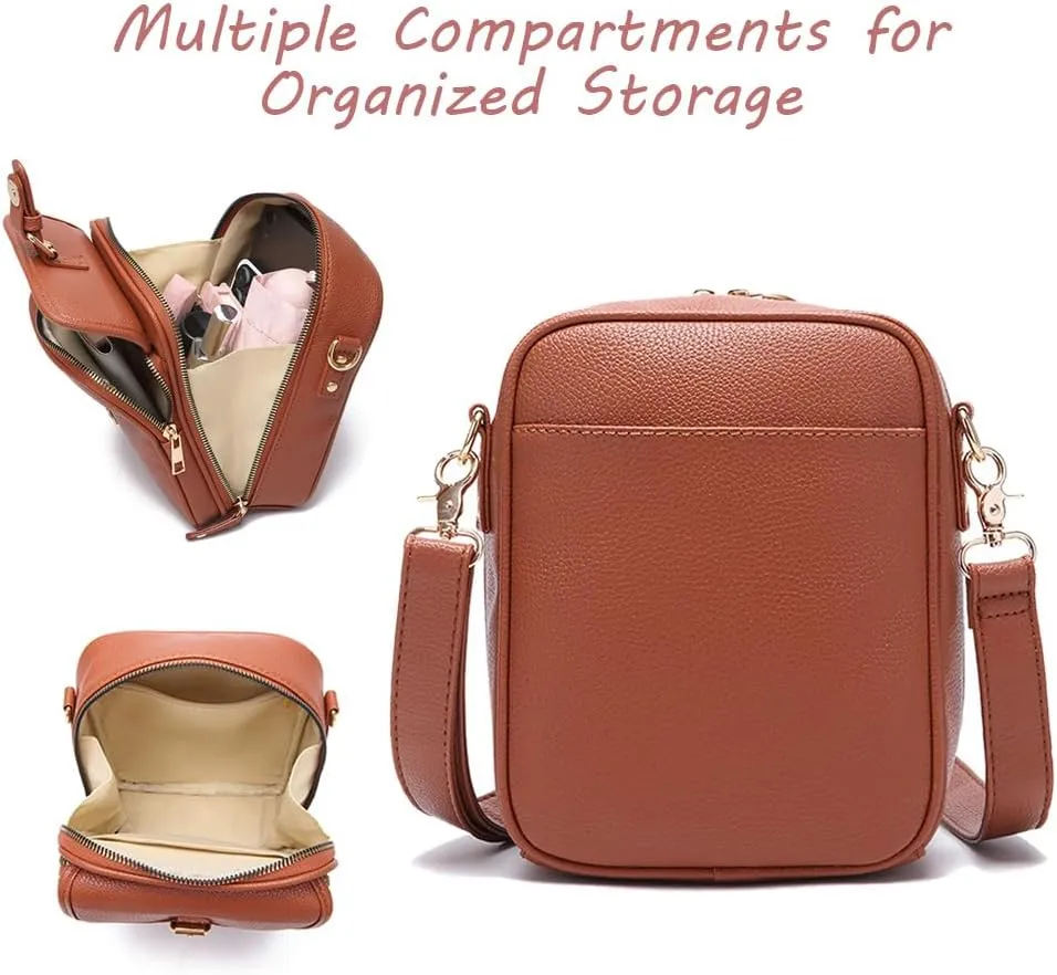 Collaboraten1 Crossbody Leather Bag, Urvashi Leather Bag, Retro Double-Layer Large Capacity Mini Crossbody Bags