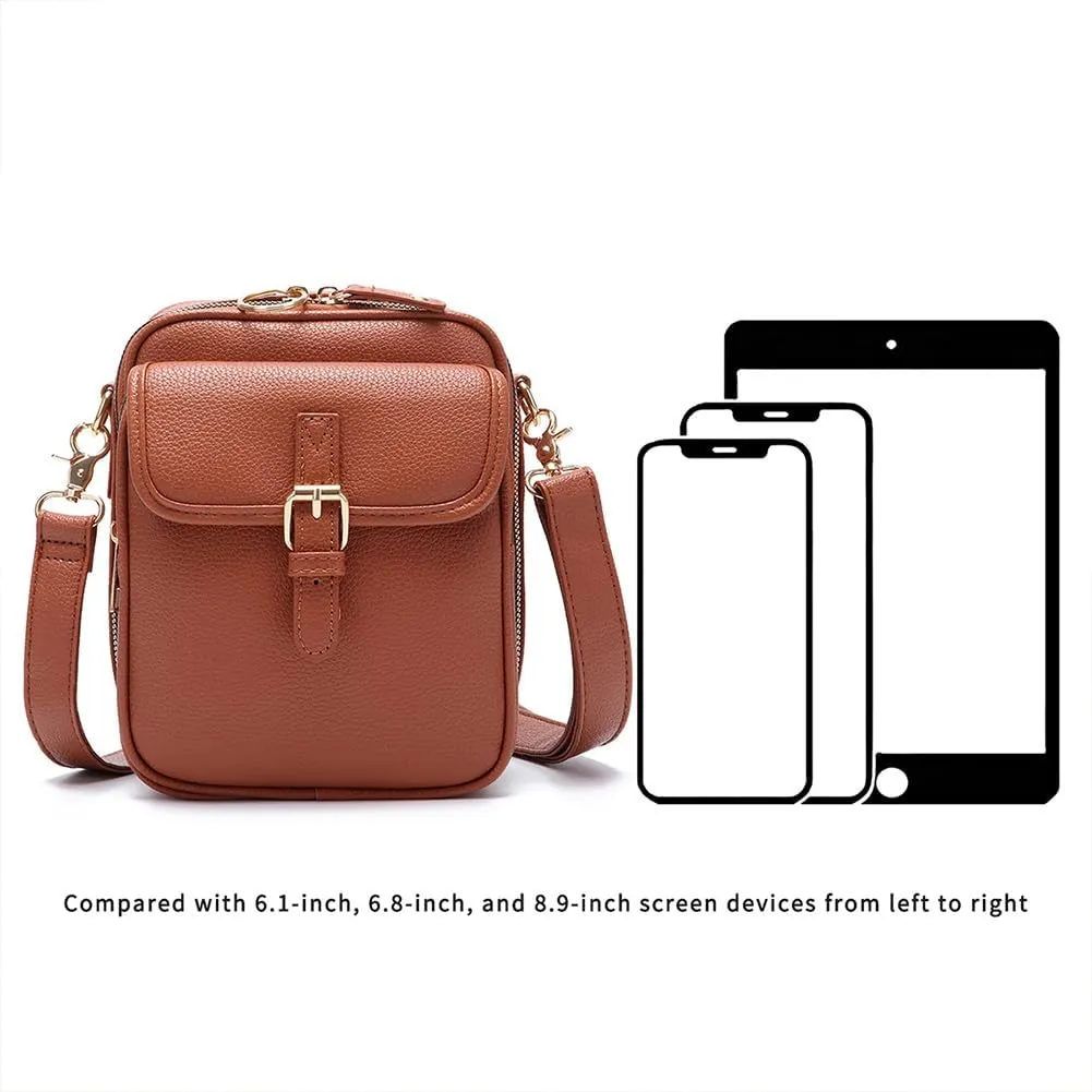 Collaboraten1 Crossbody Leather Bag, Urvashi Leather Bag, Retro Double-Layer Large Capacity Mini Crossbody Bags