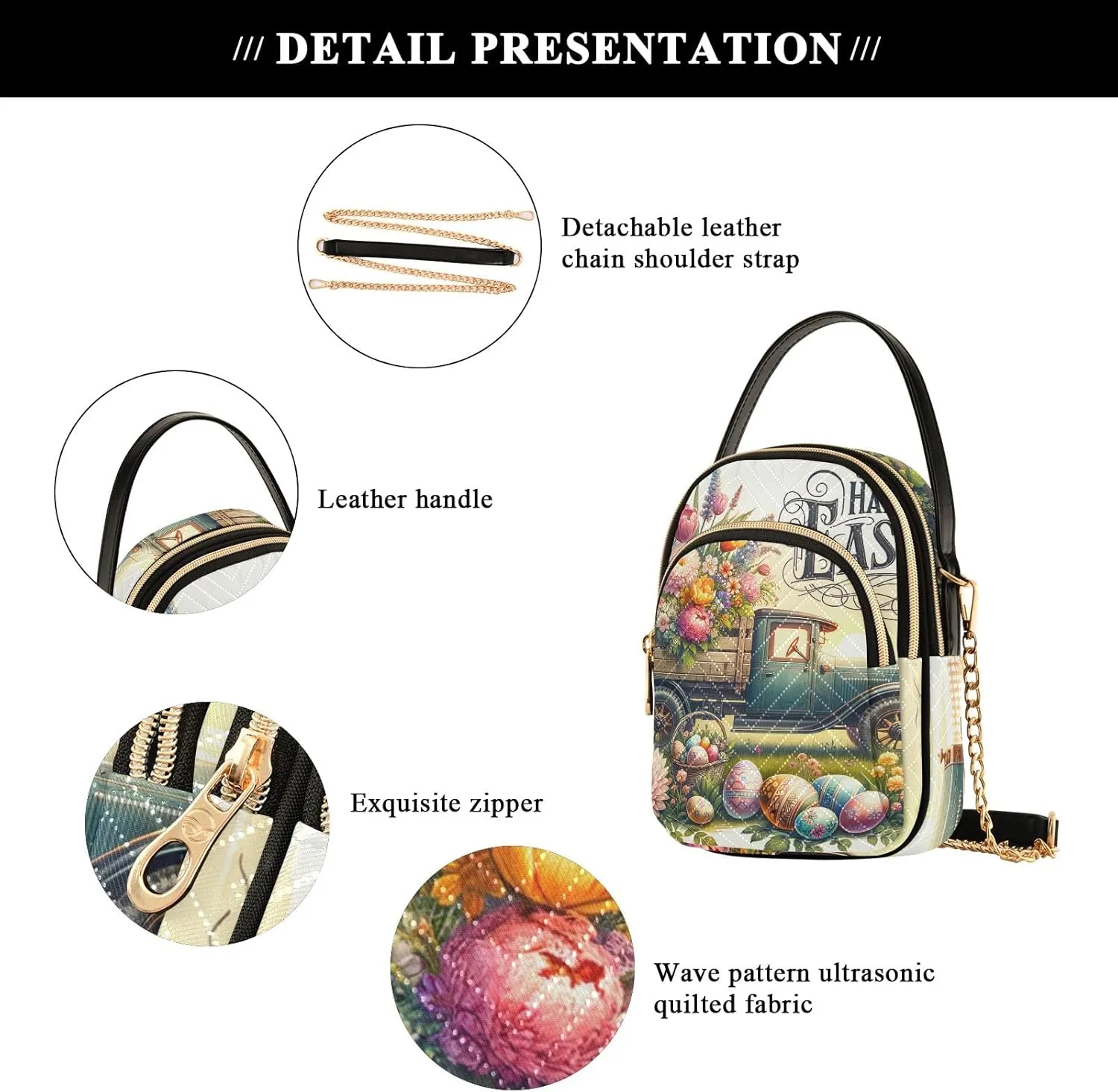 Colorful Cloud Cat Butterflies Purse Bags for Women Cell Phone Bags