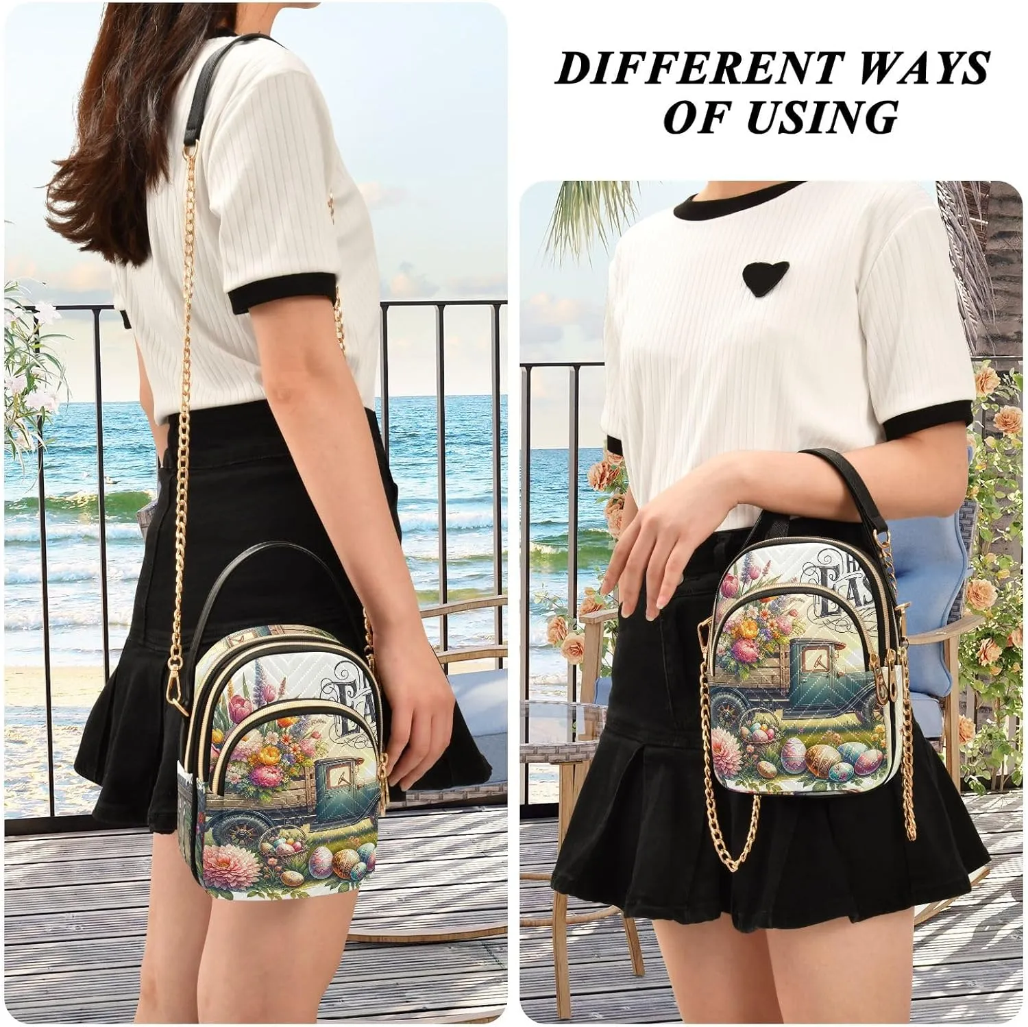 Colorful Cloud Cat Butterflies Purse Bags for Women Cell Phone Bags