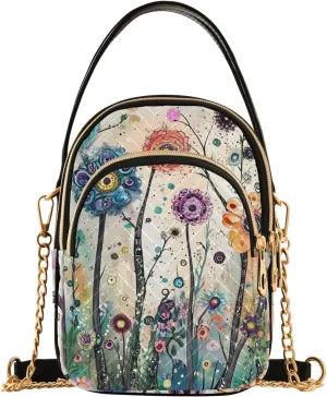 Colorful Wildflowers Quilted Handbag Travel Handbag