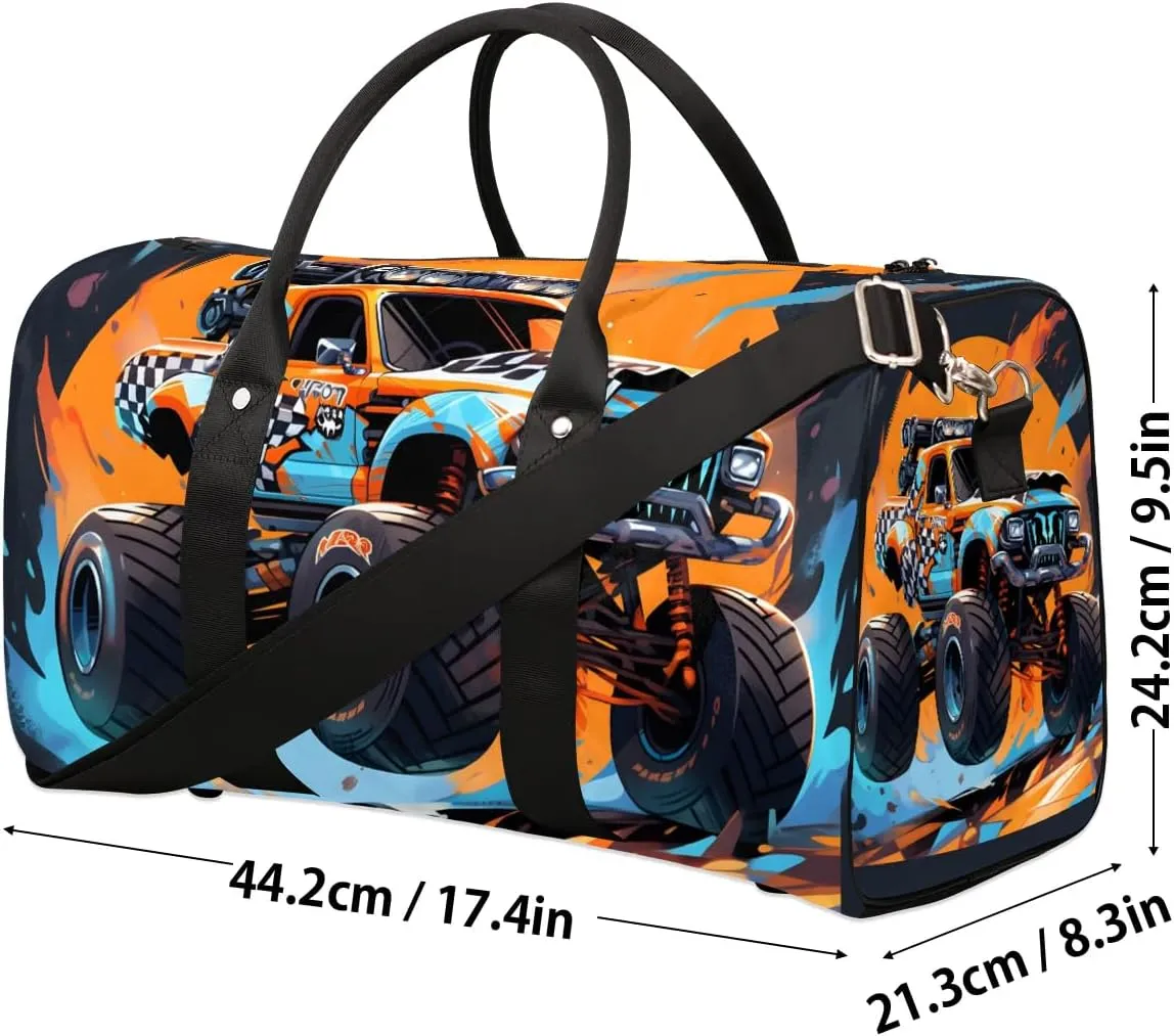 Cool Turck Travel Duffel Bag for Women Men Waterproof Foldable Overnight Weekender Bag Large Capacity Sports Gym Bag