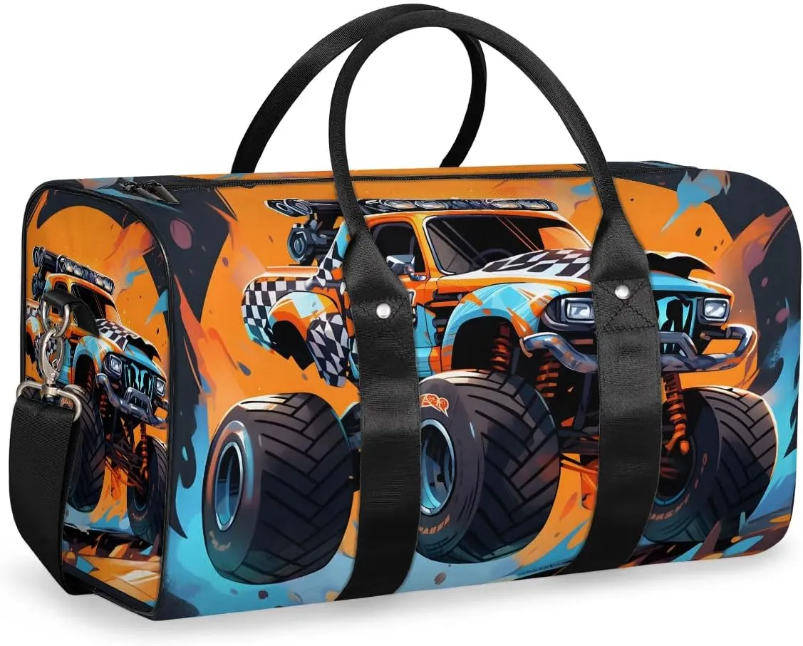 Cool Turck Travel Duffel Bag for Women Men Waterproof Foldable Overnight Weekender Bag Large Capacity Sports Gym Bag