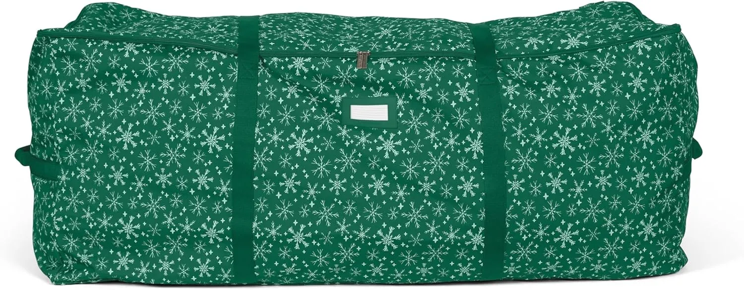 Covermates Keepsakes Christmas Tree Cinch Bag - Superior Protection, Cinch Straps, Fits Up to 9 to 11-Foot Tree - Holiday Storage, Green Snowflake