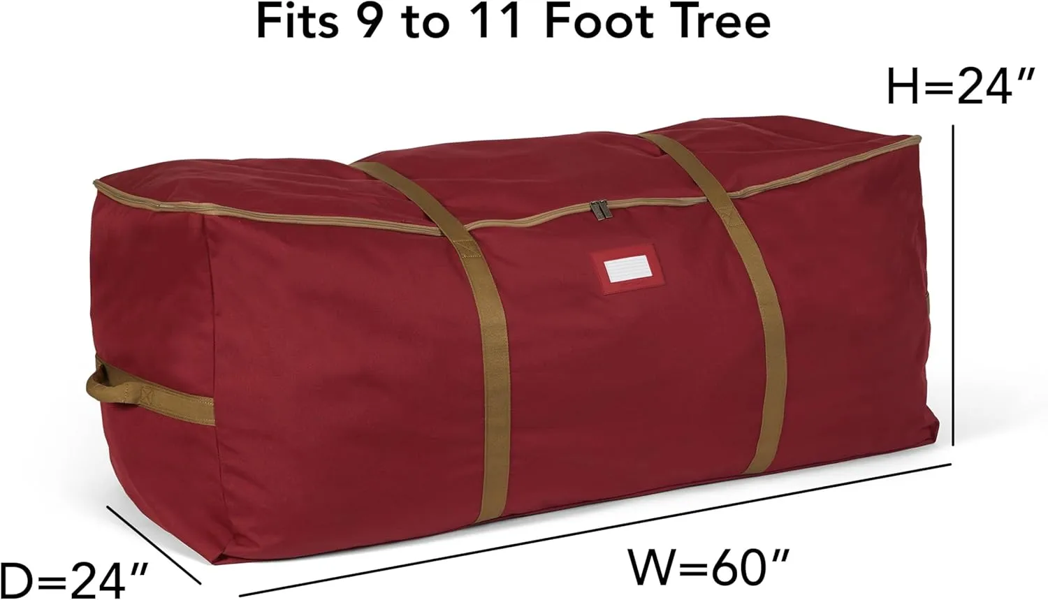 Covermates Keepsakes Christmas Tree Cinch Bag - Superior Protection, Cinch Straps, Fits Up to 9 to 11-Foot Tree - Holiday Storage, Red
