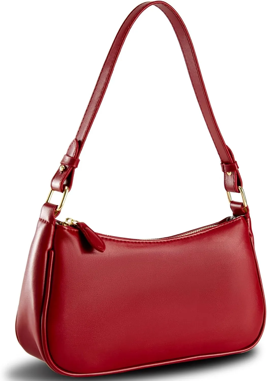 Crescent Shoulder Bag for Women Trendy Tote Handbag Purse Vegan Leather Clutch Handbag with 2 Removable Straps