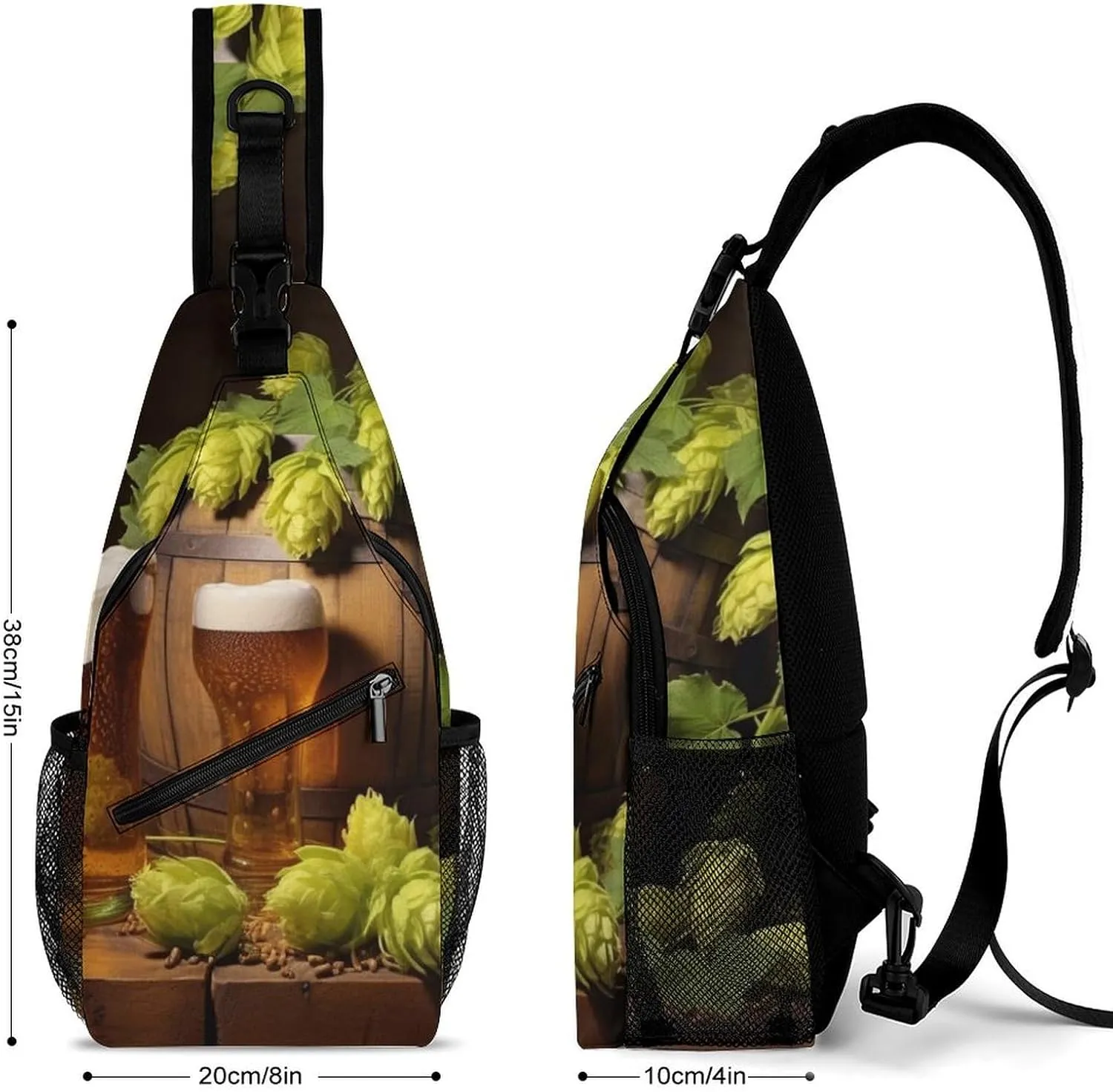 Crossbody Bag for Women Men Chest Bag Black And White Tiger Sling Bag Crossbody Shoulder Bag Sling Backpack