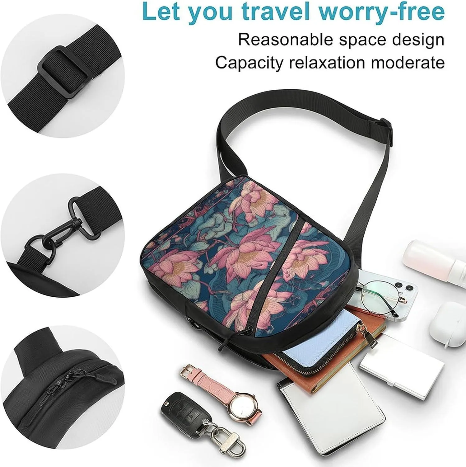Crossbody Bag for Women Men Chest Bag Cactus And Plants Sling Bag Crossbody Shoulder Bag Sling Backpack