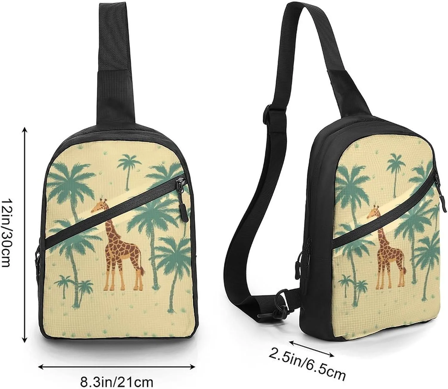 Crossbody Bag for Women Men Chest Bag Glowing Zebra Sling Bag Crossbody Shoulder Bag Sling Backpack