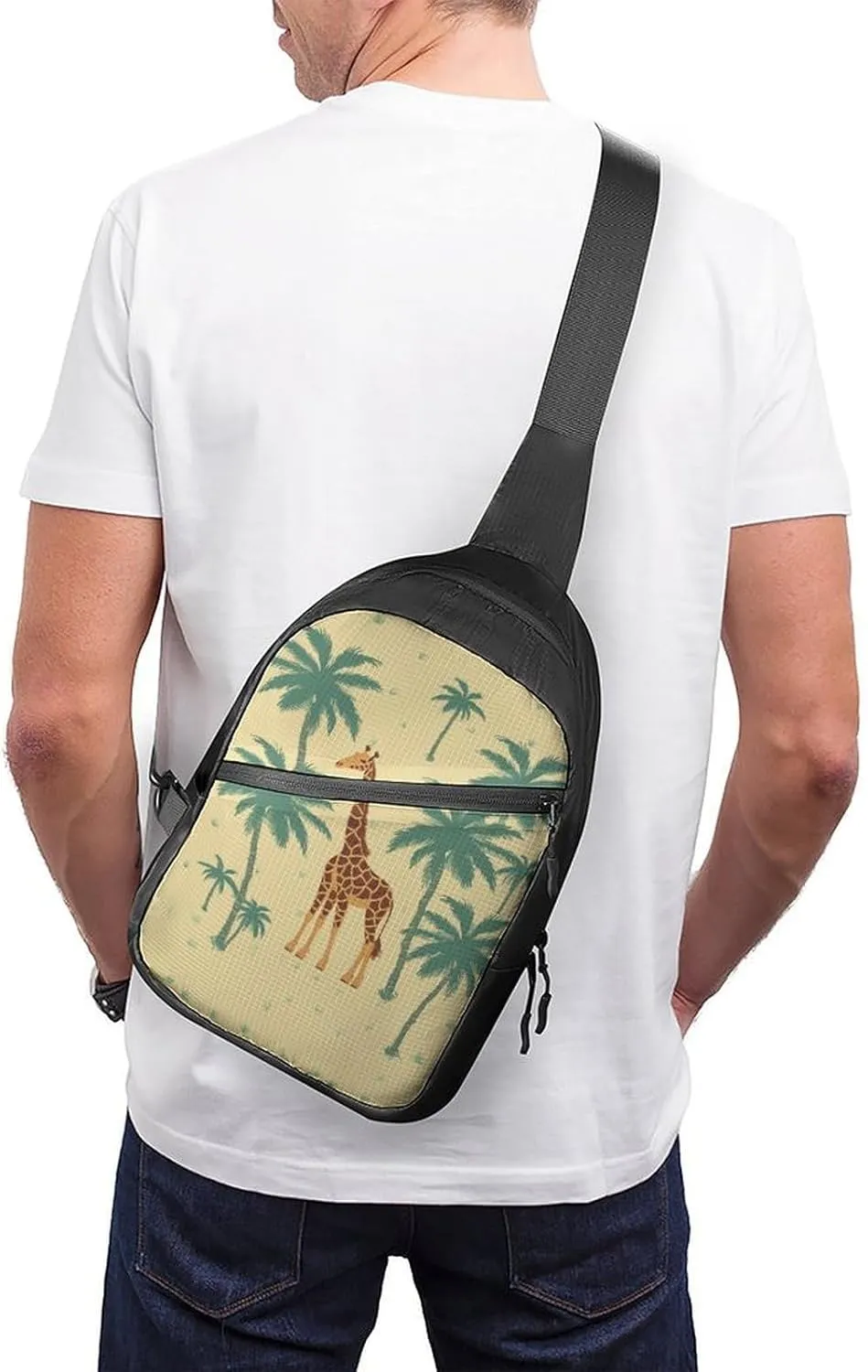 Crossbody Bag for Women Men Chest Bag Glowing Zebra Sling Bag Crossbody Shoulder Bag Sling Backpack