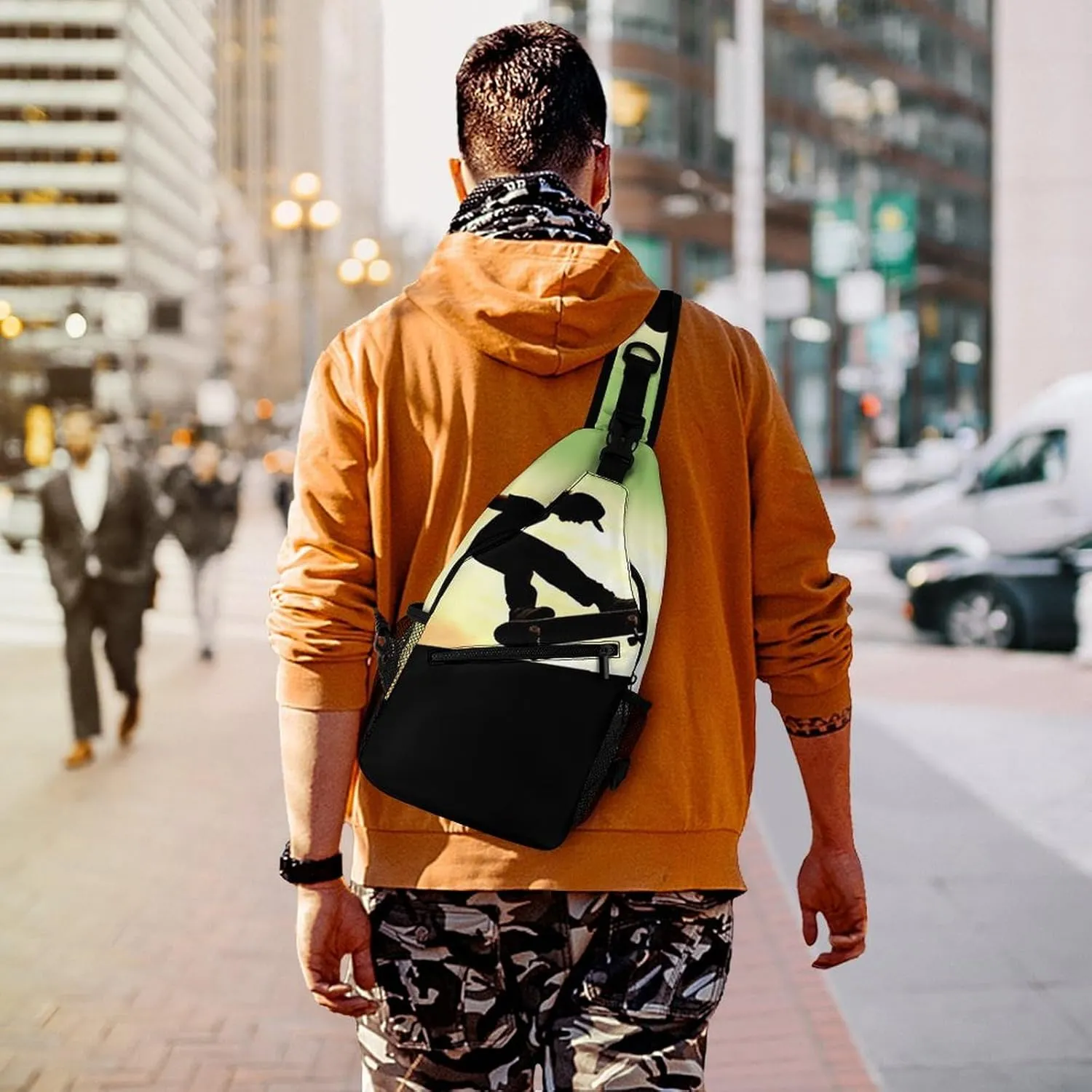 Crossbody Bag for Women Men Chest Bag The Silent Monkey Sling Bag Crossbody Shoulder Bag Sling Backpack