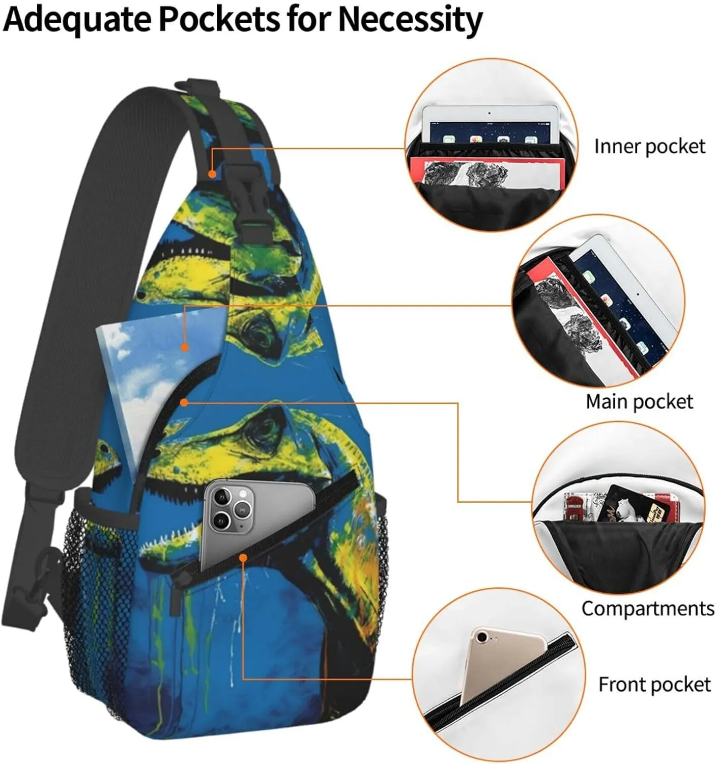 Crossbody Bag for Women Men Dinosaur Poster Chest Bag Crossbody Sling Bag Adjustable Shoulder Bag