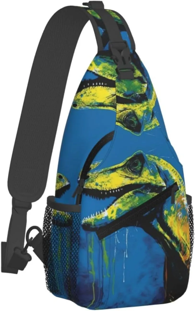 Crossbody Bag for Women Men Dinosaur Poster Chest Bag Crossbody Sling Bag Adjustable Shoulder Bag
