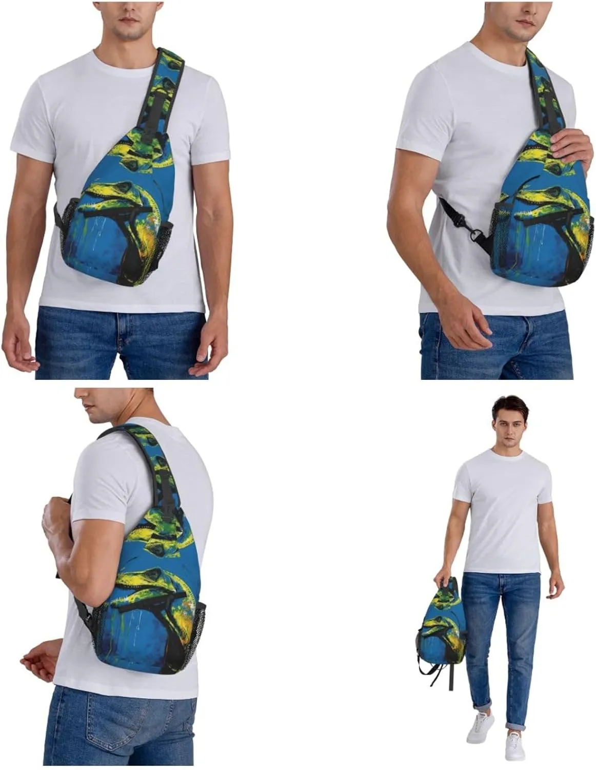 Crossbody Bag for Women Men Dinosaur Poster Chest Bag Crossbody Sling Bag Adjustable Shoulder Bag