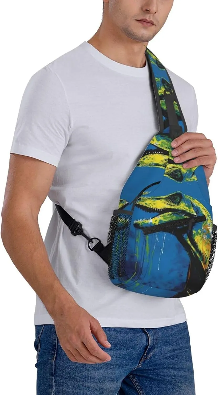 Crossbody Bag for Women Men Dinosaur Poster Chest Bag Crossbody Sling Bag Adjustable Shoulder Bag