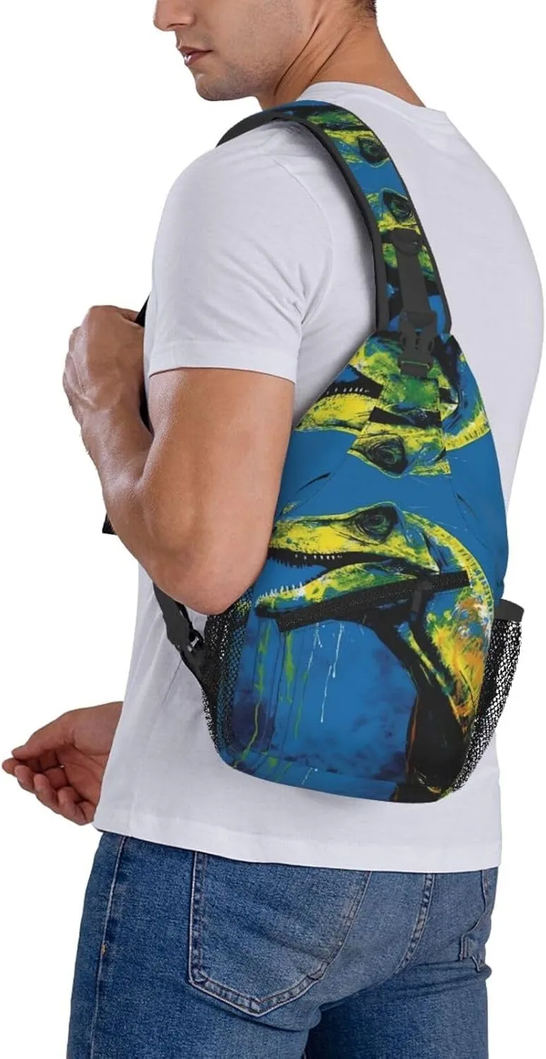 Crossbody Bag for Women Men Dinosaur Poster Chest Bag Crossbody Sling Bag Adjustable Shoulder Bag