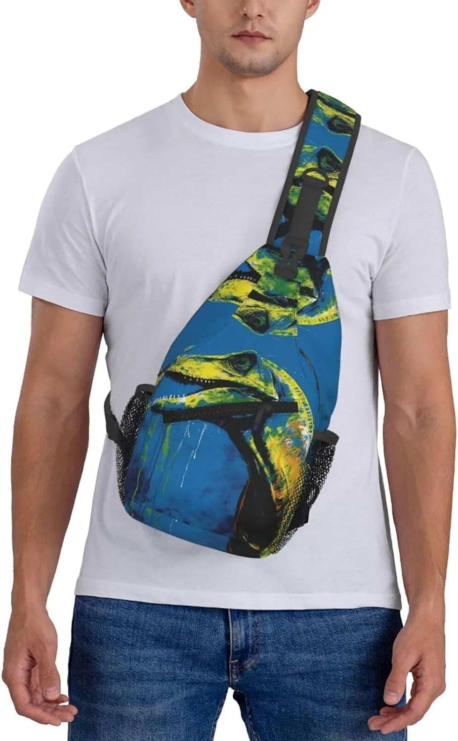 Crossbody Bag for Women Men Dinosaur Poster Chest Bag Crossbody Sling Bag Adjustable Shoulder Bag
