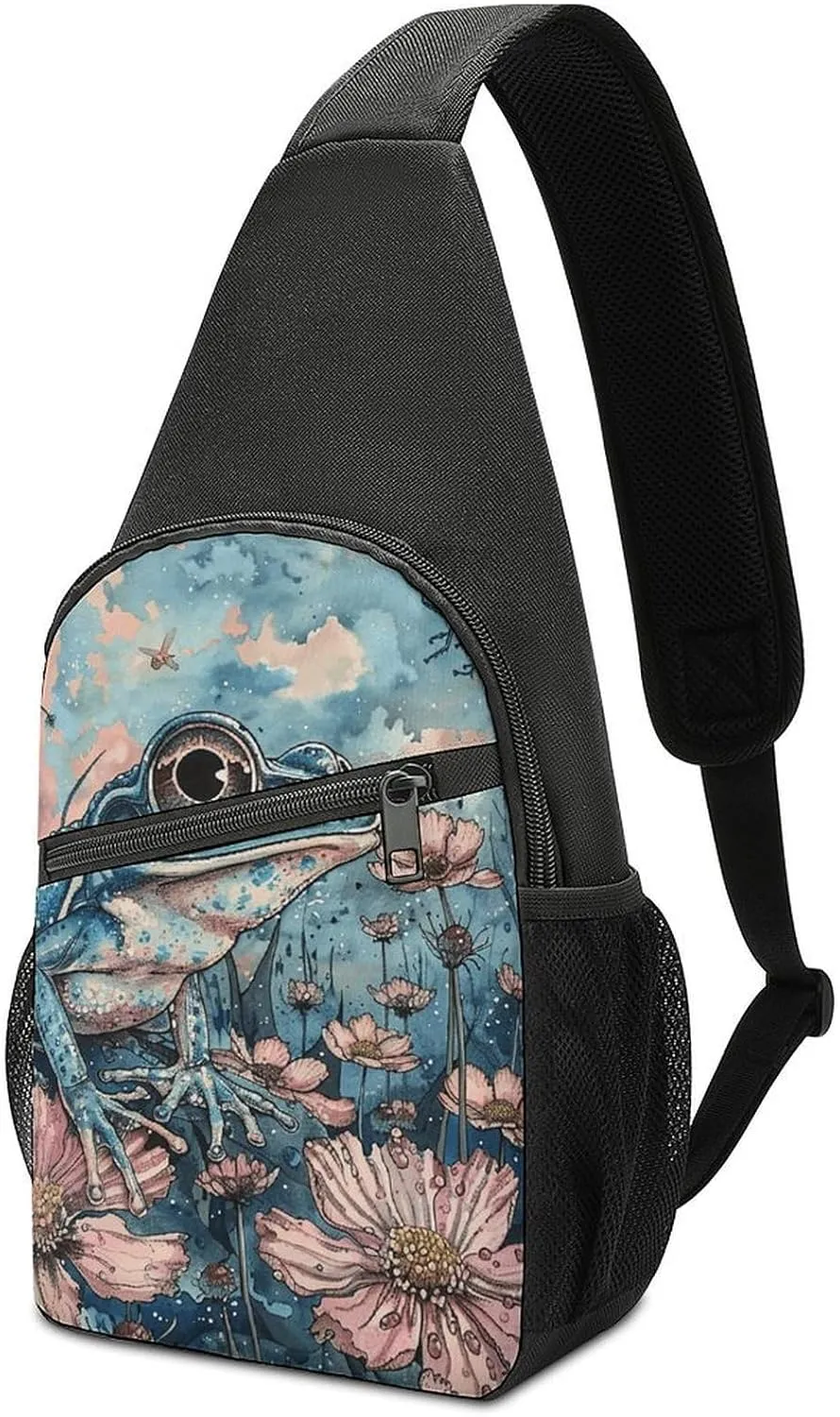 Crossbody Bag for Women Men Sling Bag Next to The Table Chest Bag Crossbody Adjustable Shoulder Bag
