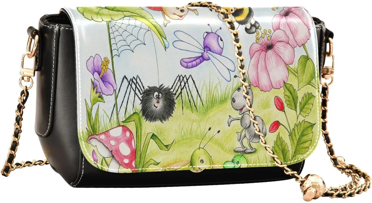 Crossbody Bags for Women Trendy Women's Black Shoulder Bag Small PU Leather Flap Cross Body Bag Handbags