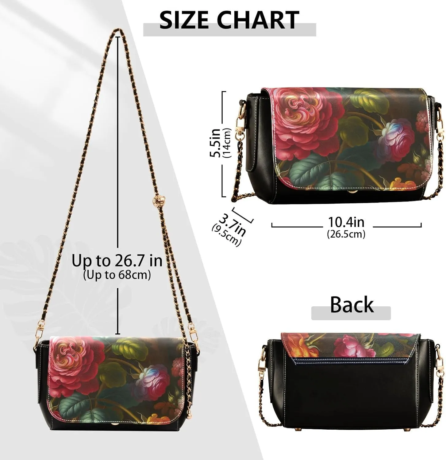 Crossbody Bags for Women Trendy Women's Black Shoulder Bag Small PU Leather Flap Cross Body Bag Handbags