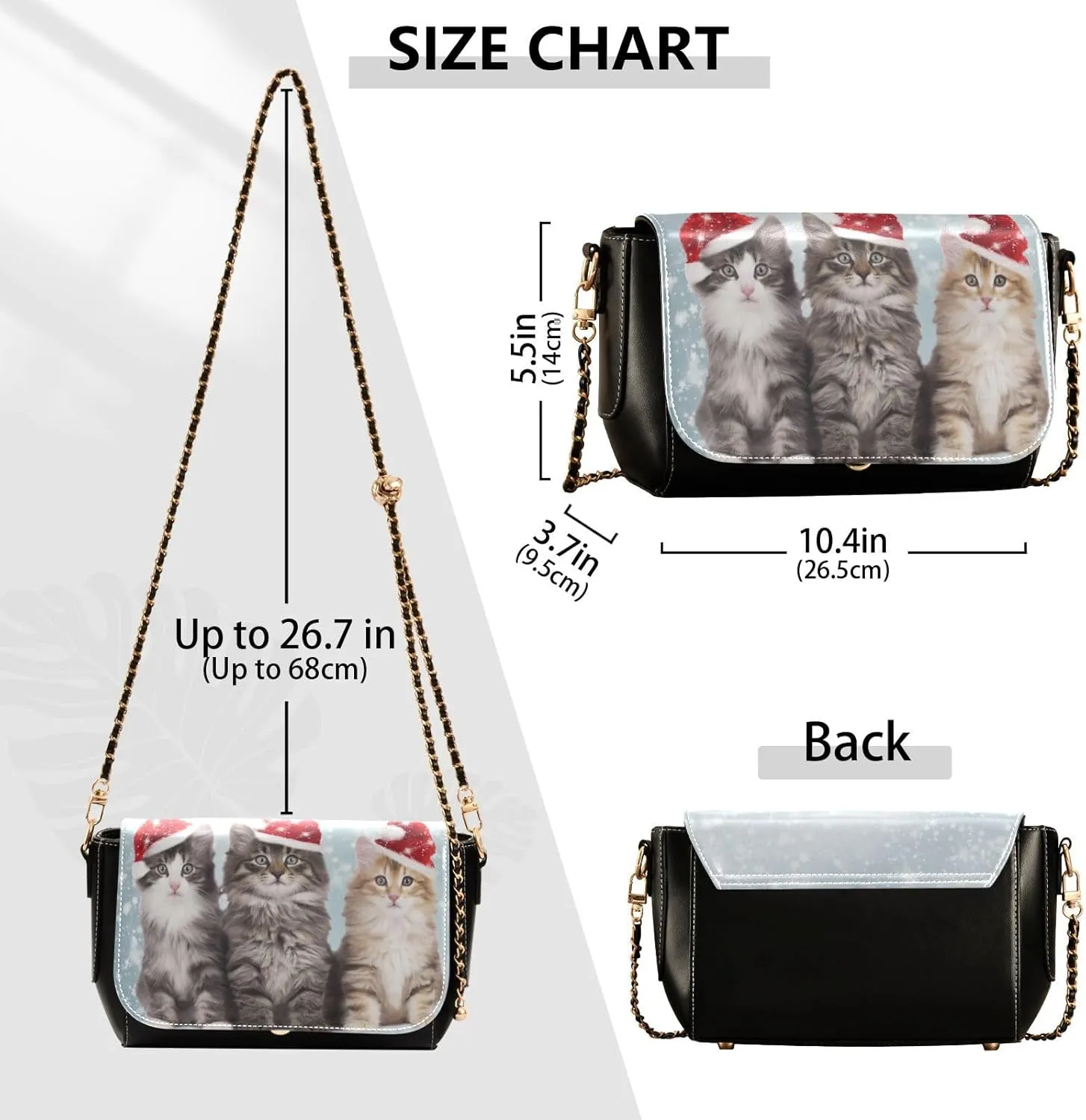Crossbody Bags for Women Trendy Women's Black Shoulder Bag Small PU Leather Flap Cross Body Bag Handbags