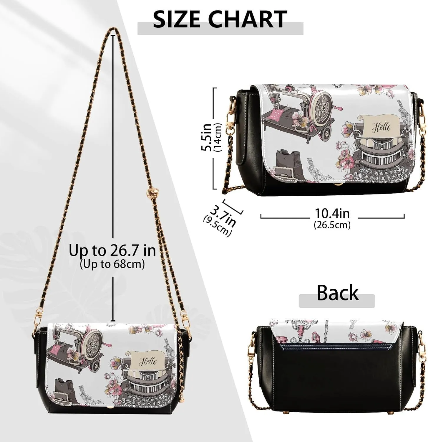 Crossbody Bags for Women Trendy Women's Black Shoulder Bag Small PU Leather Flap Cross Body Bag Handbags
