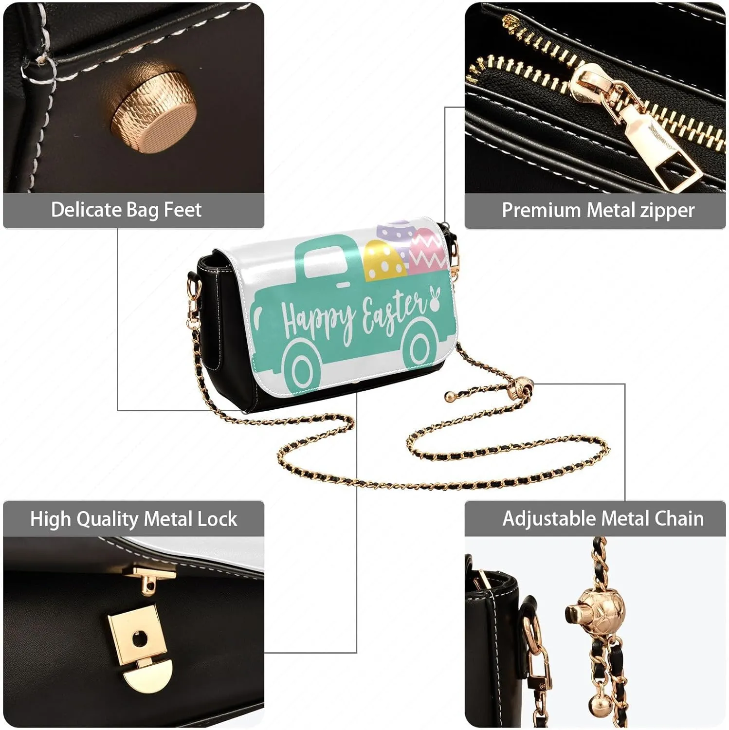 Crossbody Bags for Women Trendy Women's Black Shoulder Bag Small PU Leather Flap Cross Body Bag Handbags
