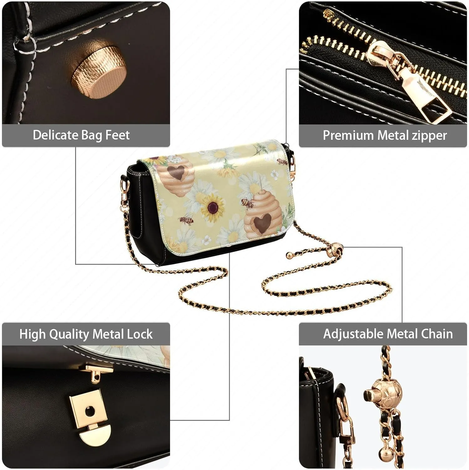 Crossbody Bags for Women Trendy Women's Black Shoulder Bag Small PU Leather Flap Cross Body Bag Handbags