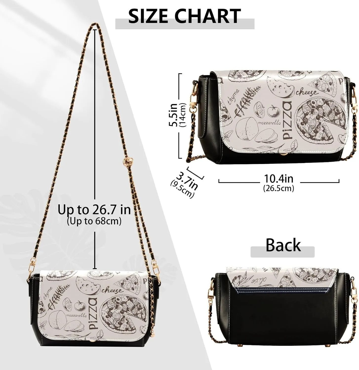 Crossbody Bags for Women Trendy Women's Black Shoulder Bag Small PU Leather Flap Cross Body Bag Handbags