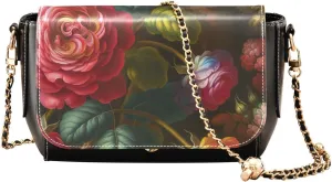 Crossbody Bags for Women Trendy Women's Black Shoulder Bag Small PU Leather Flap Cross Body Bag Handbags