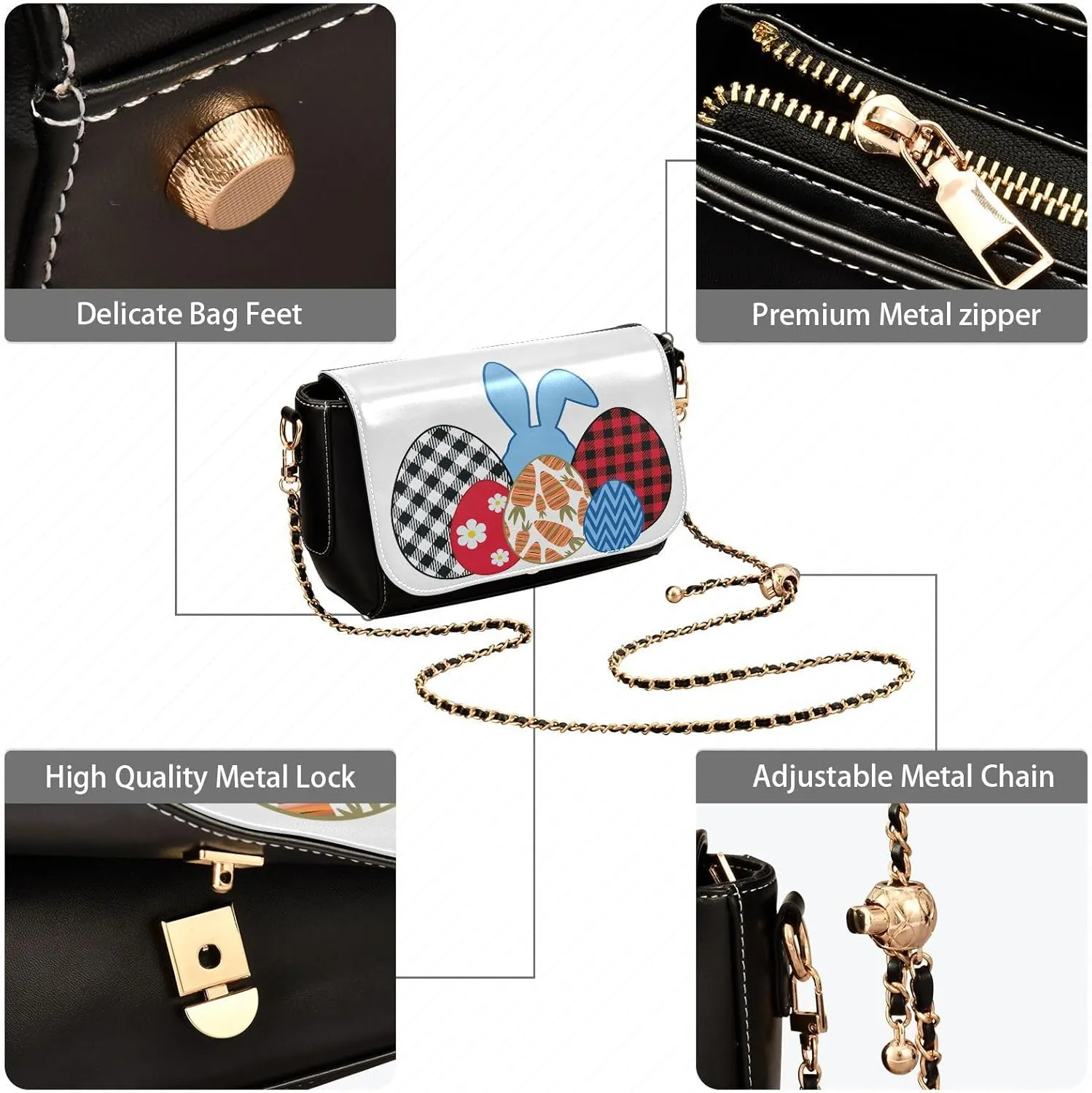 Crossbody Bags for Women Trendy Women's Black Shoulder Bag Small PU Leather Flap Cross Body Bag Handbags