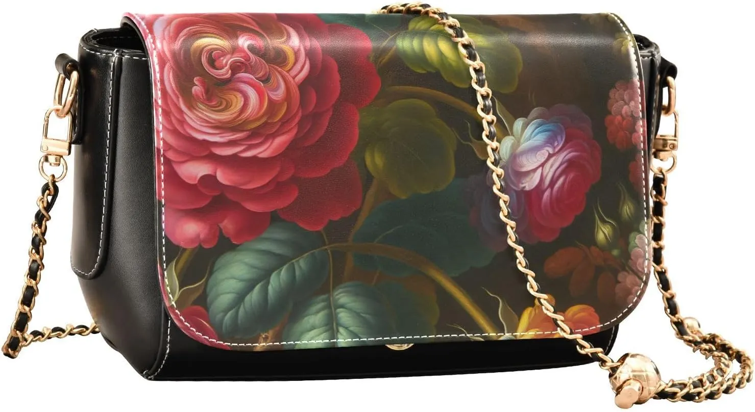 Crossbody Bags for Women Trendy Women's Black Shoulder Bag Small PU Leather Flap Cross Body Bag Handbags