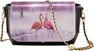 Crossbody Bags for Women Trendy Women's Black Shoulder Bag Small PU Leather Flap Cross Body Bag Handbags