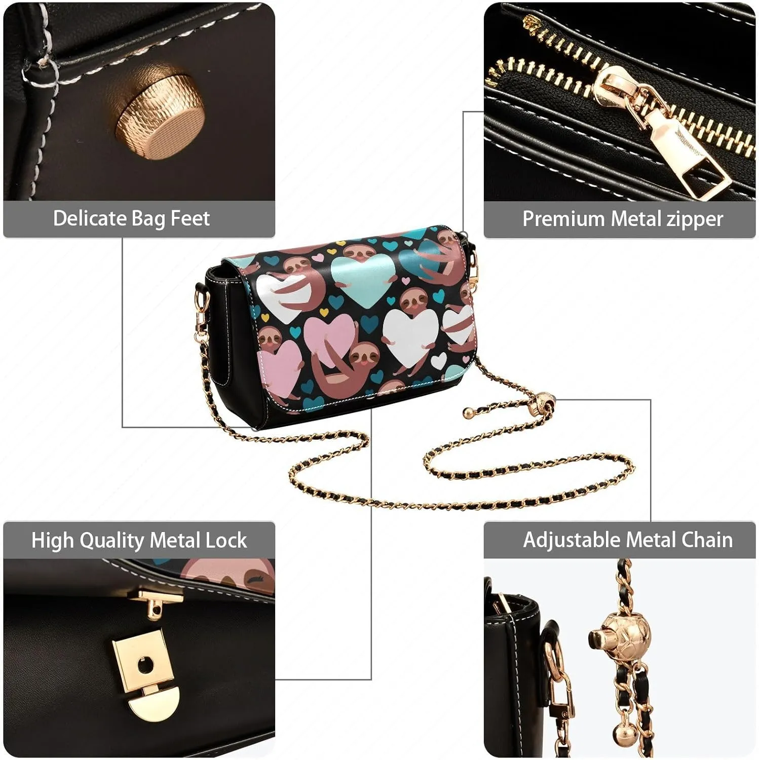 Crossbody Bags for Women Trendy Women's Black Shoulder Bag Small PU Leather Flap Cross Body Bag Handbags