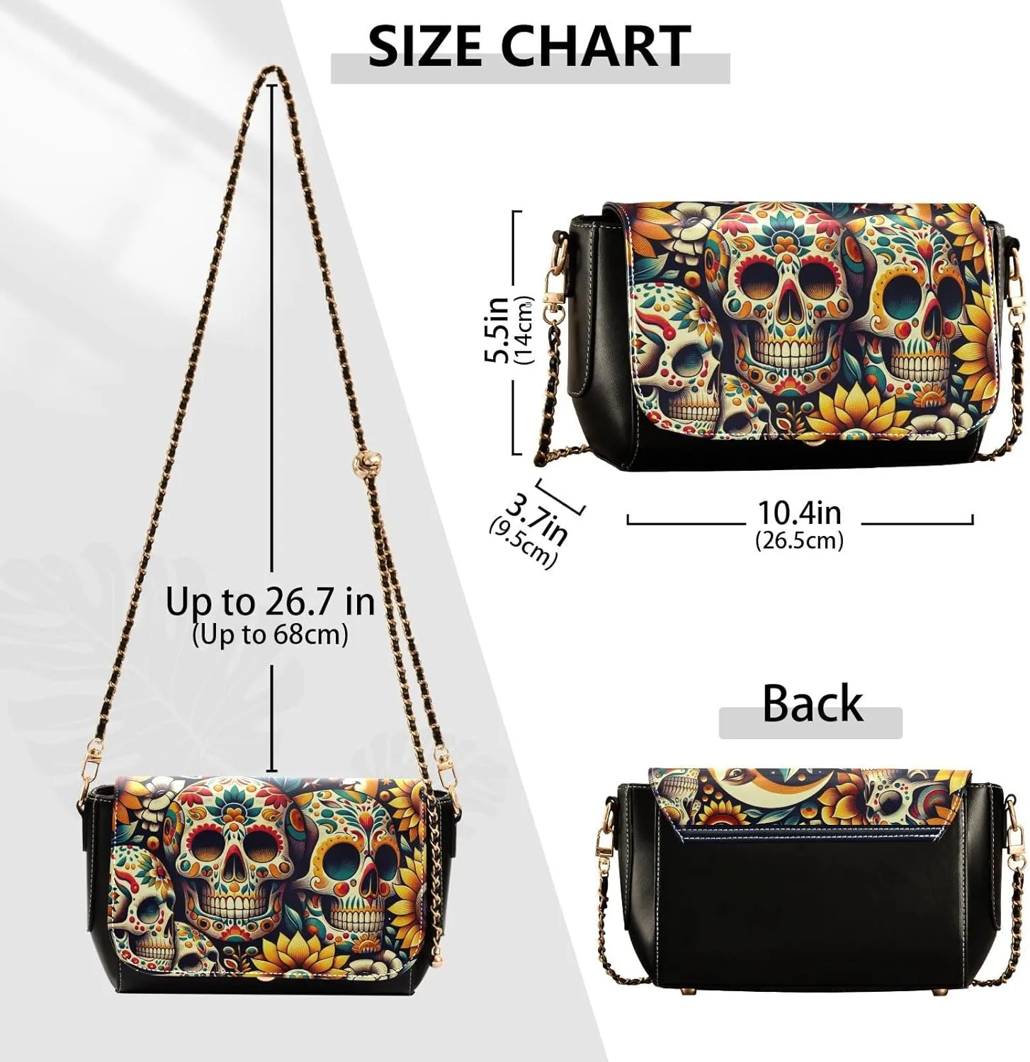 Crossbody Bags for Women Trendy Women's Black Shoulder Bag Small PU Leather Flap Cross Body Bag Handbags