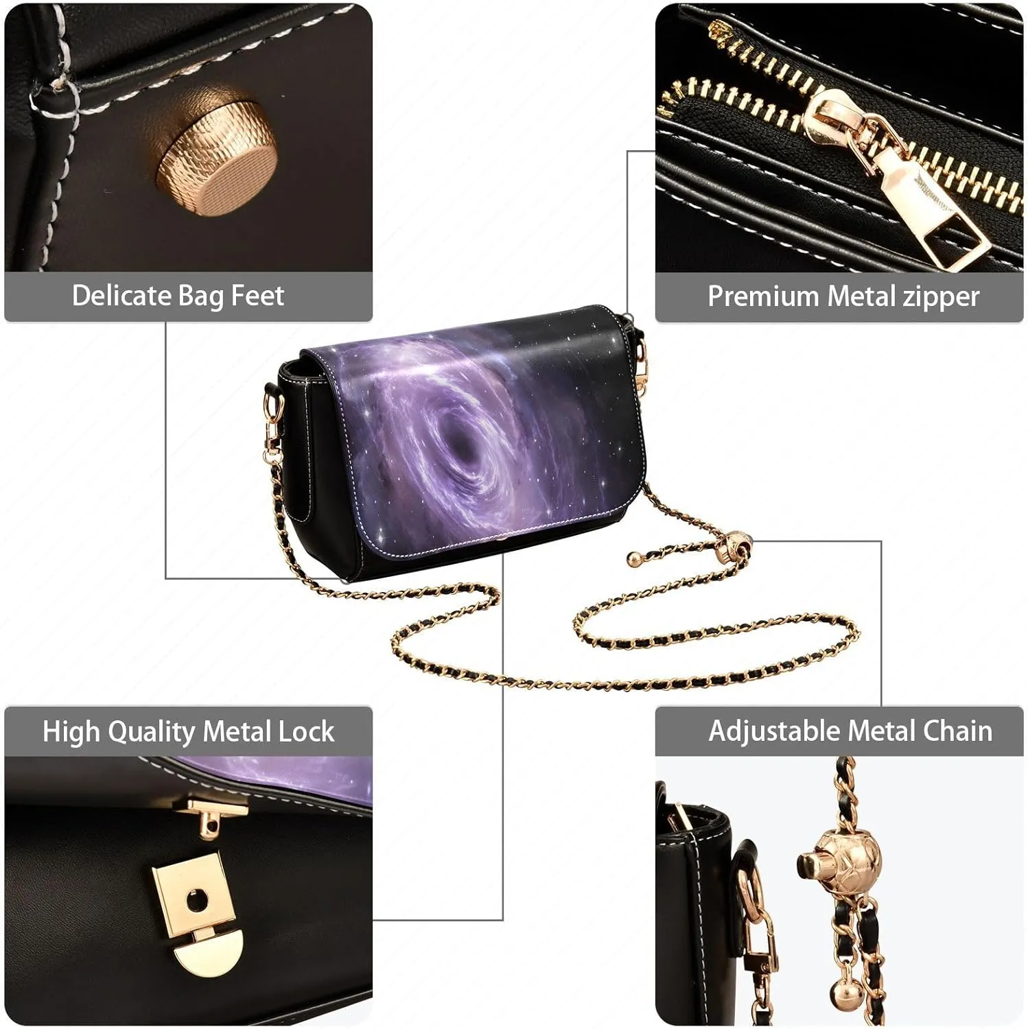 Crossbody Bags for Women Trendy Women's Black Shoulder Bag Small PU Leather Flap Cross Body Bag Handbags