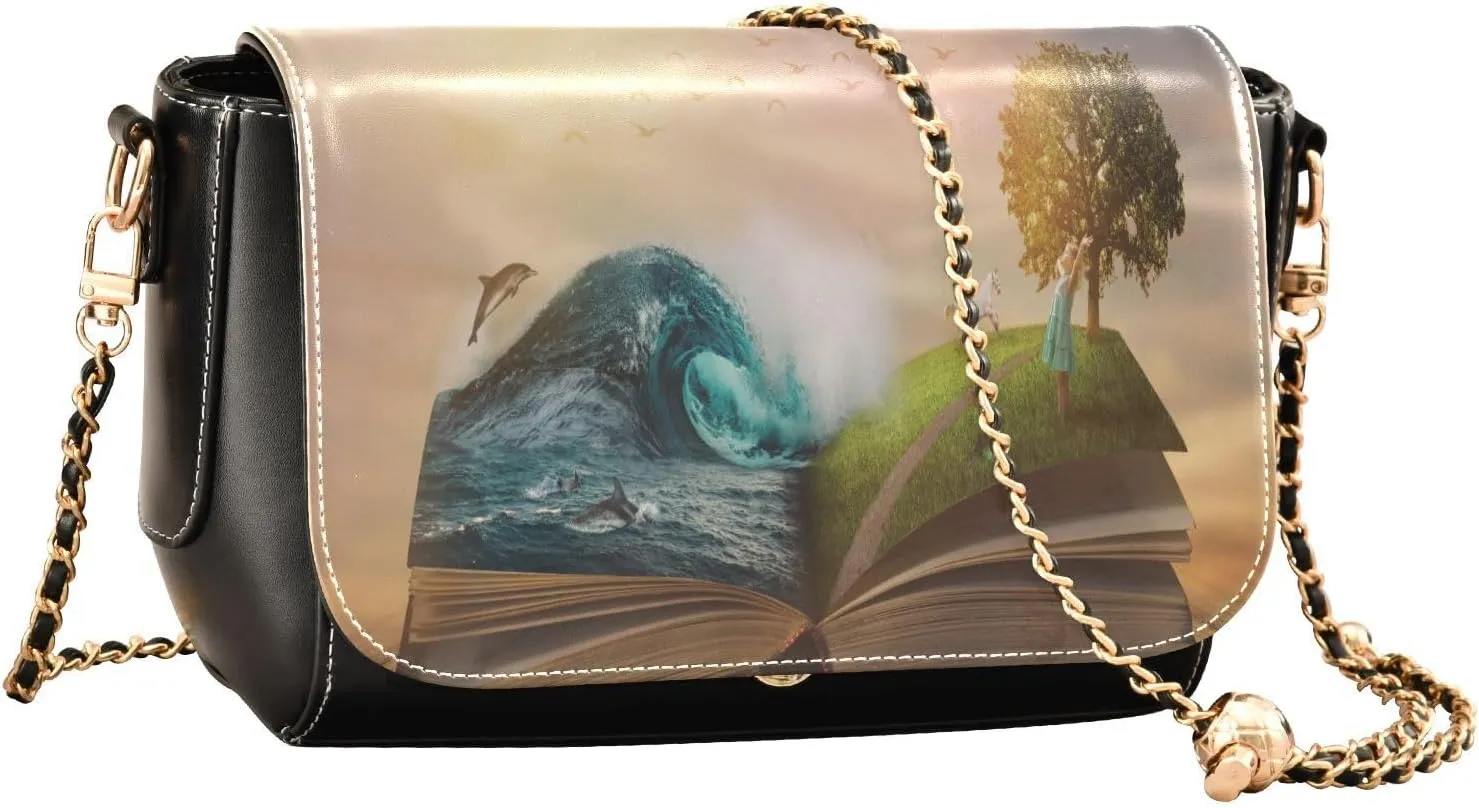 Crossbody Bags for Women Trendy Women's Black Shoulder Bag Small PU Leather Flap Cross Body Bag Handbags